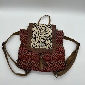 Myra Bags FLAMBOYANCE BACKPACK BAG western canvas leather cowhide colorful